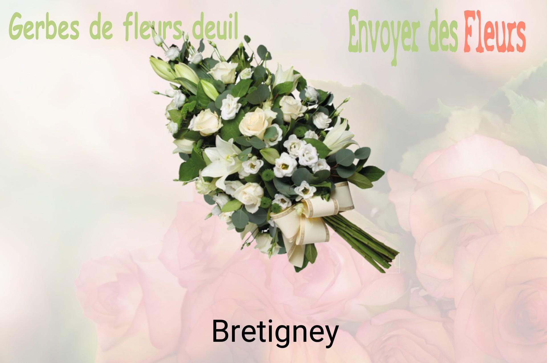 Gerbe de fleurs de deuil livrée à Bretigney
